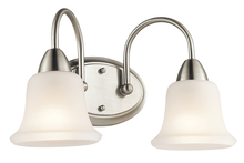 Kichler 45882NI - Nicholson 16" 2 Light Vanity Light with Satin Etched Glass in Brushed Nickel