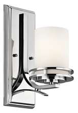 Kichler 5076CH - Hendrik 12" 1 Light Wall Sconce with Satin Etched Cased Opal Chrome