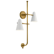 Kichler 52174WH - Sylvia™ 2 Light Wall Sconce White and Natural Brass
