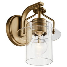 Kichler 55077NBR - Everett™ 9.25 Inch 1 Light Wall Sconce with Clear Glass in Polished Nickel