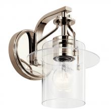 Kichler 55077PN - Everett™ 9.25 Inch 1 Light Wall Sconce with Clear Glass in Polished Nickel