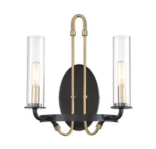 Savoy House 9-8073-2-51 - Kearney 2-Light Wall Sconce in Vintage Black with Warm Brass