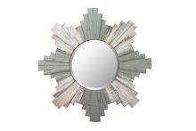 Varaluz 405A50 - Sunburst 32" Framed Beveled Wood Mirror - Grey/Whitewash