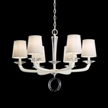 Schonbek 1870 MA1006N-22O - Emilea 6 Light 110V Chandelier in Heirloom Gold with Clear Optic Crystal and Shade Hardback Off Wh