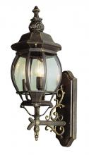 Trans Globe 4051 BC - Francisco 3-Light Outdoor Beveled Glass Wrought Iron Style Wall Lantern
