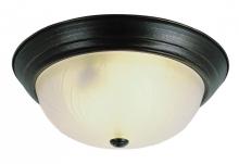 Trans Globe 58802 PB - Three Light Polished Brass White Frost, Leaf Stamped Glass Bowl Flush Mount