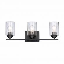 Trans Globe 80523 BK - Mod Pod 3-Light Glass Drum Shaded Vanity Bar