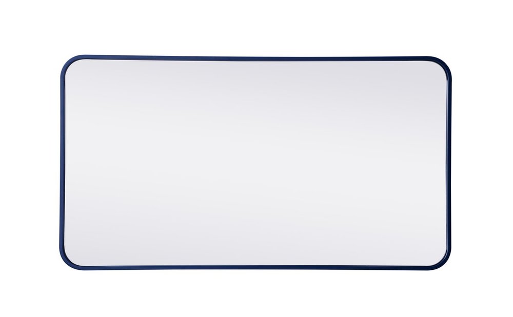 Soft corner metal rectangular mirror 22x40 inch in Blue