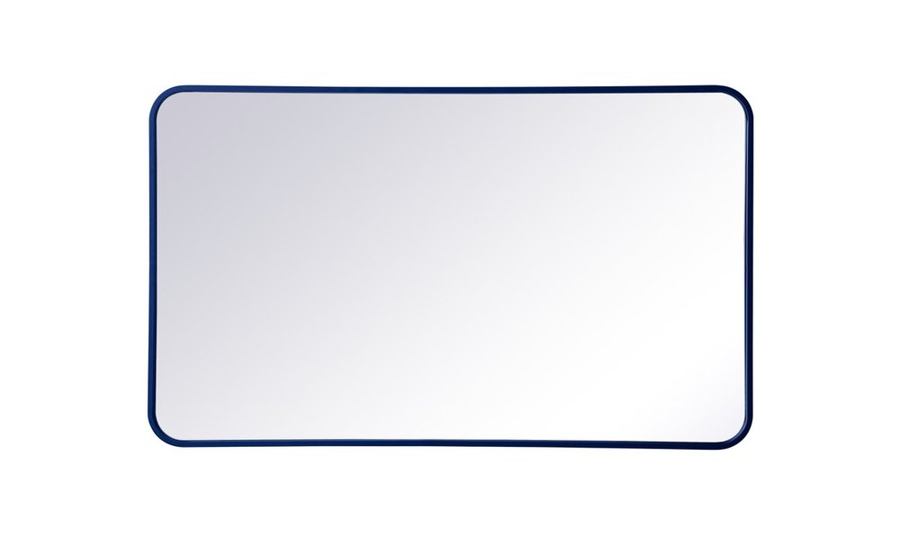 Soft corner metal rectangular mirror 24x40 inch in Blue