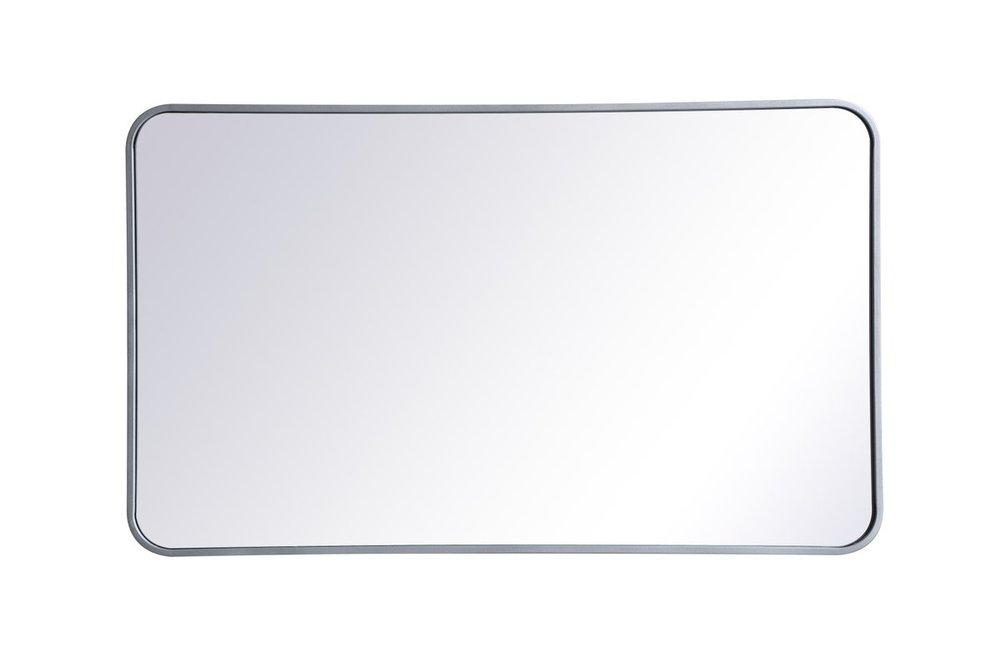 Soft corner metal rectangular mirror 24x40 inch in Silver