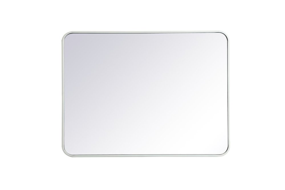 Soft corner metal rectangular mirror 27x36 inch in White