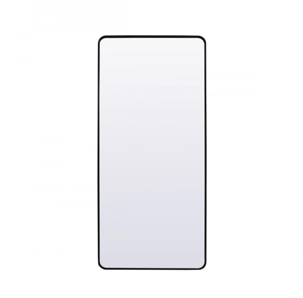 Soft Corner Metal Rectangle Mirror 32x72 Inch In Black