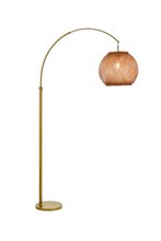 Elegant LD5103FL44BR - Flos rattan round shade floor lamp in brass