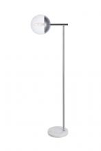 Elegant LD6101C - Eclipse 1 Light Chrome Floor Lamp With Clear Glass