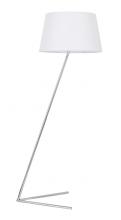 Elegant LD6181C - Cason 1 Light Chrome and White shade Floor Lamp