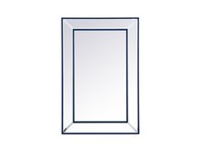 Elegant MR32436BL - Iris beaded mirror 36 x 24 inch in blue