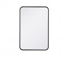 Elegant MR802030BK - Soft Corner Metal Rectangular Mirror 20x30 Inch In Black
