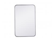 Elegant MR802030S - Soft Corner Metal Rectangular Mirror 20x30 inch in Silver
