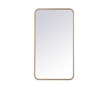 Elegant MR802036BR - Soft corner metal rectangular mirror 20x36 inch in Brass