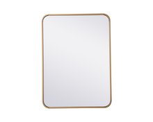 Elegant MR802230BR - Soft corner metal rectangular mirror 22x30 inch in Brass