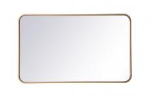 Elegant MR802236BR - Soft Corner Metal Rectangular Mirror 22x36 inch in Brass