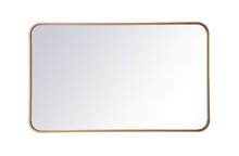 Elegant MR802236BR - Soft corner metal rectangular mirror 22x36 inch in Brass