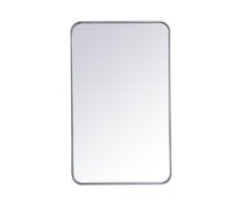 Elegant MR802236S - Soft corner metal rectangular mirror 22x36 inch in Silver