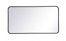 Elegant MR802240BK - Soft Corner Metal Rectangular Mirror 22x40 Inch In Black