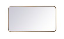 Elegant MR802240BR - Soft corner metal rectangular mirror 22x40 inch in Brass
