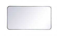 Elegant MR802240S - Soft Corner Metal Rectangular Mirror 22x40 Inch In Silver