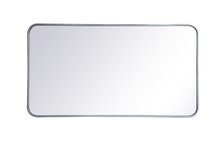 Elegant MR802240S - Soft corner metal rectangular mirror 22x40 inch in Silver