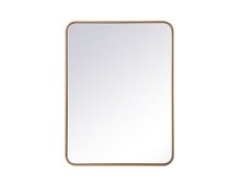 Elegant MR802432BR - Soft corner metal rectangular mirror 24x32 inch in Brass