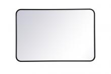 Elegant MR802436BK - Soft Corner Metal Rectangular Mirror 24x36 Inch In Black