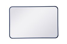 Elegant MR802436BL - Soft corner metal rectangular mirror 24x36 inch in Blue