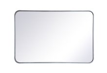 Elegant MR802436S - Soft corner metal rectangular mirror 24x36 inch in Silver