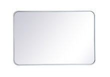 Elegant MR802436WH - Soft corner metal rectangular mirror 24x36 inch in White