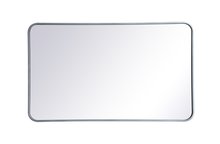 Elegant MR802440S - Soft corner metal rectangular mirror 24x40 inch in Silver