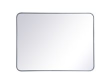 Elegant MR802736S - Soft corner metal rectangular mirror 27x36 inch in Silver