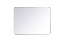 Elegant MR802736WH - Soft corner metal rectangular mirror 27x36 inch in White