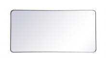 Elegant MR803060S - Soft Corner Metal Rectangular Mirror 30x60 Inch In Silver