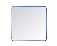 Elegant MR803636BL - Soft corner metal rectangular mirror 36x36 inch in Blue