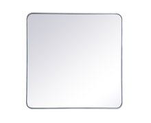 Elegant MR803636S - Soft corner metal rectangular mirror 36x36 inch in Silver