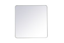 Elegant MR803636WH - Soft corner metal rectangular mirror 36x36 inch in White