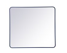 Elegant MR803640BL - Soft corner metal rectangular mirror 36x40 inch in Blue
