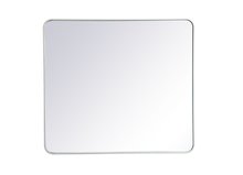 Elegant MR803640WH - Soft corner metal rectangular mirror 36x40 inch in White