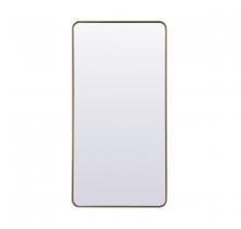 Elegant MR80FL3060BR - Soft Corner Metal Rectangle Full Length Mirror 30x60 Inch In Brass