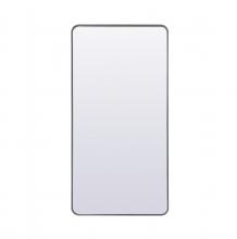 Elegant MR80FL3060S - Soft Corner Metal Rectangle Full Length Mirror 30x60 Inch In Silver