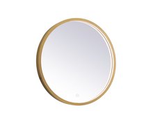 Elegant MRE6021BR - Pier 21 inch LED mirror with adjustable color temperature 3000K/4200K/6400K in brass