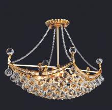 Elegant V9800D24G/RC - Corona 6 Light Gold Chandelier Clear Royal Cut Crystal