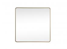 Elegant MR804242BR - Soft Corner Metal Square Mirror 42x42 Inch In Brass